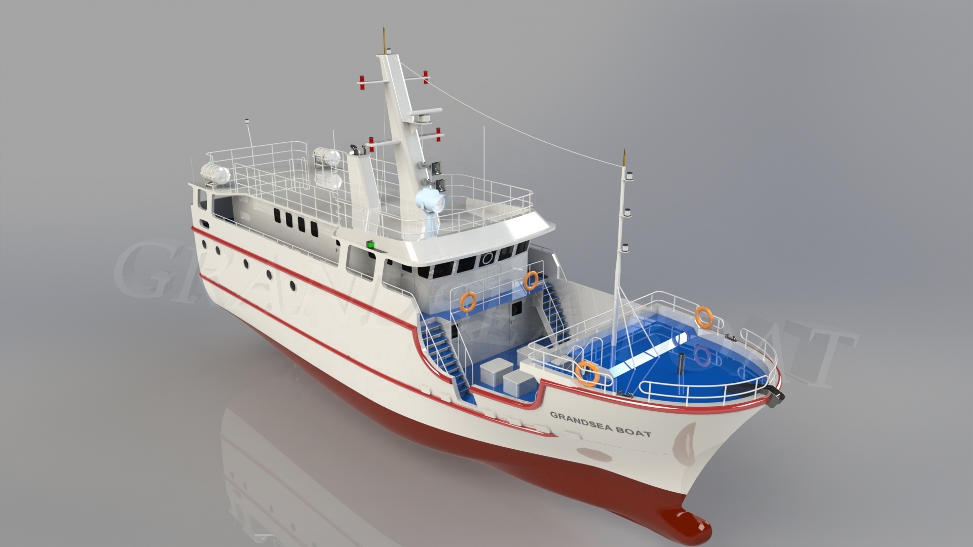 Grandsea 85ft/26m fishing steel boat customized work ship for sale tuna boat with freezer