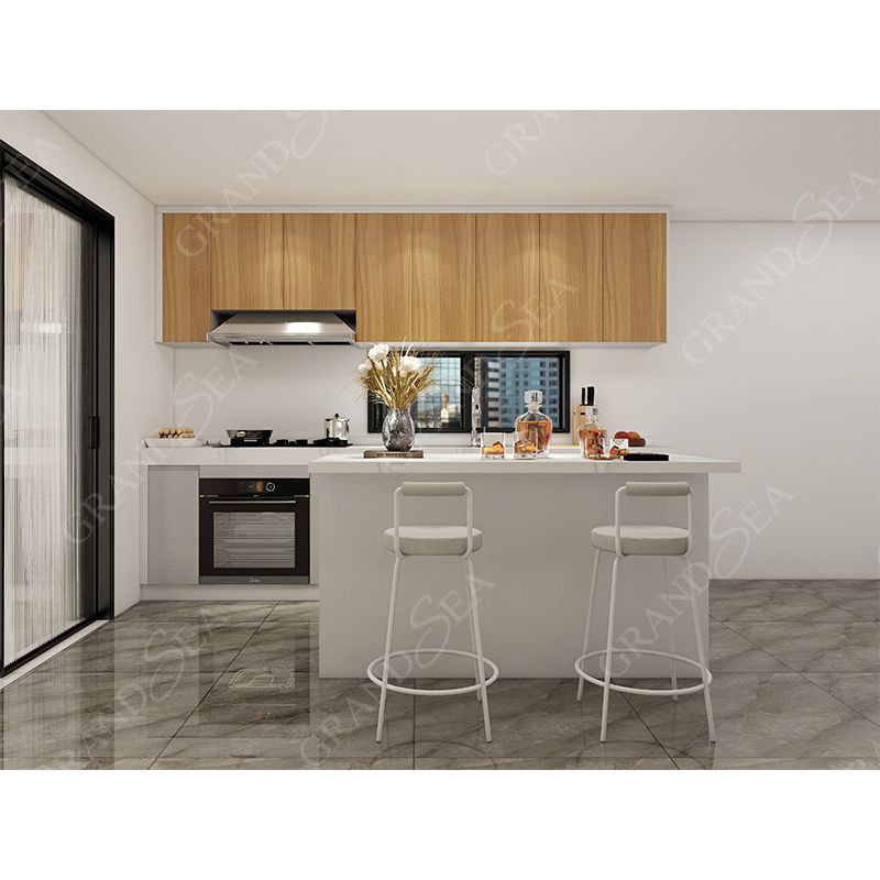 China Factory Custom Melamine Wood Kitchen Cabinet Modern Kitchen Designs