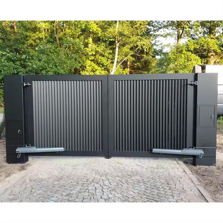 High Quality Automatic Driveway Swing Gates Fence Aluminium Garden Front Entrance Aluminum Gate