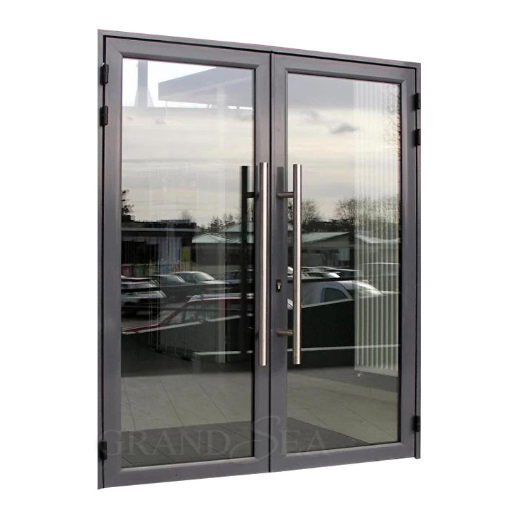 French doors exterior swing kitchen bedroom aluminum double frosted swing door automatic for office/ restaurant