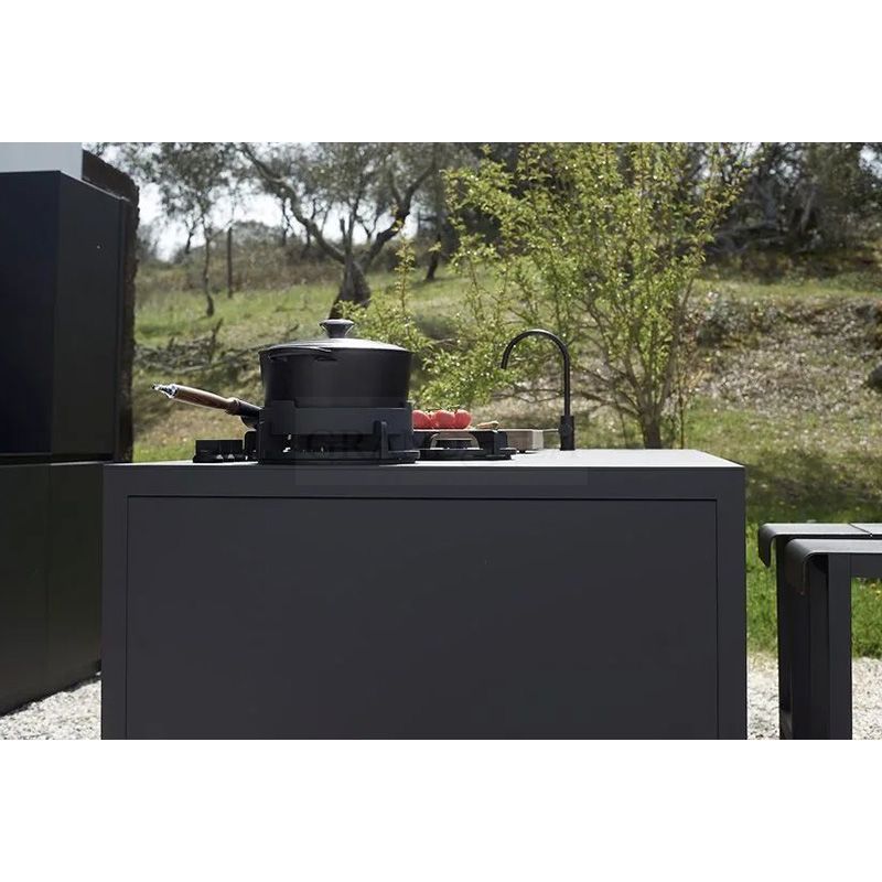 High End Latest Technology Island Large Outdoor Kitchen Black Stainless Steel Bbq Cabinet For Party