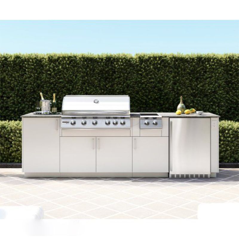 White Kitchen Cabinet Custom Design European Shaker Stainless Steel Outdoor Kitchen With Factory Price