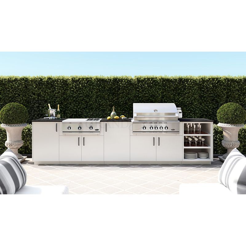 White Kitchen Cabinet Custom Design European Shaker Stainless Steel Outdoor Kitchen With Factory Price