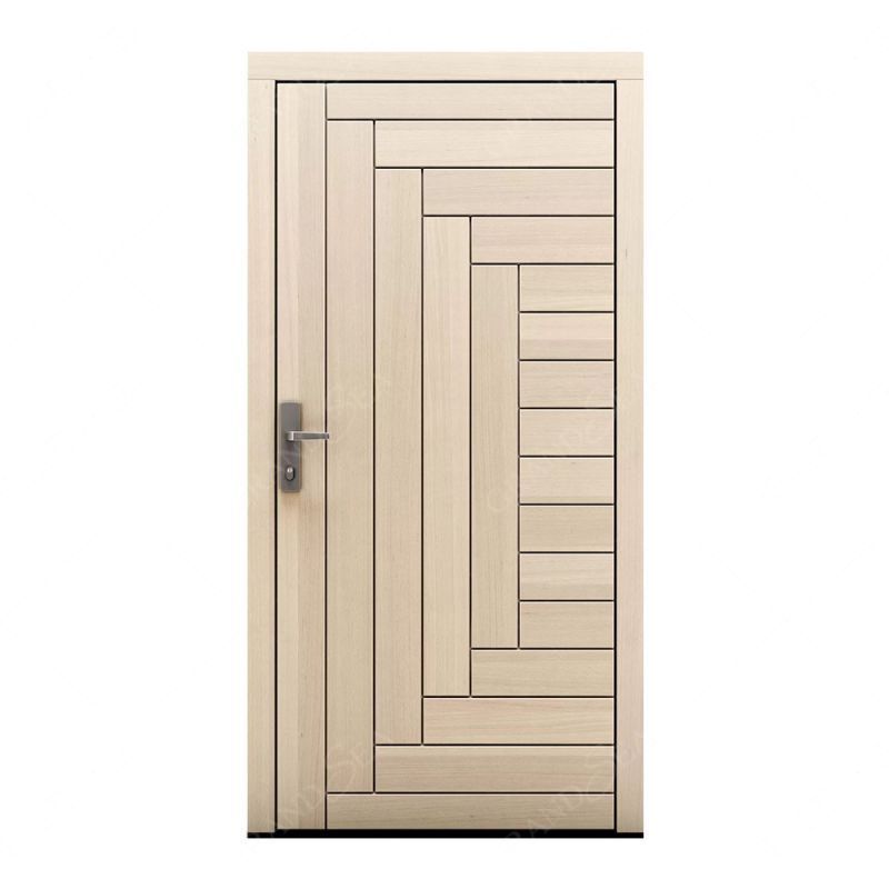 Restaurant Main Entrance Door With Handle Exterior Swing Door Vertical Teak Plank Door Pivot Design