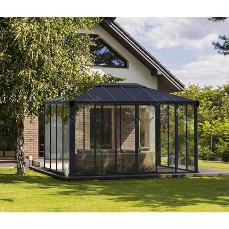 Factory Insulation Glass Aluminum Frame Sunroom For Swimming Pool Houses Green Tempered Glass Aluminium Profile