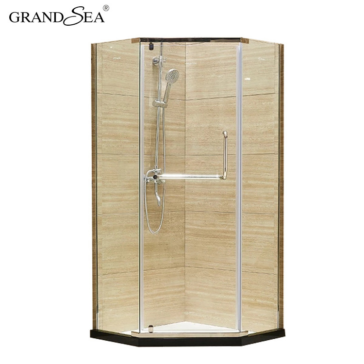 Hot Sale OEM Custom Bathroom Stainless Steel Frame Swing Frosted Tempered Glass Shower Door