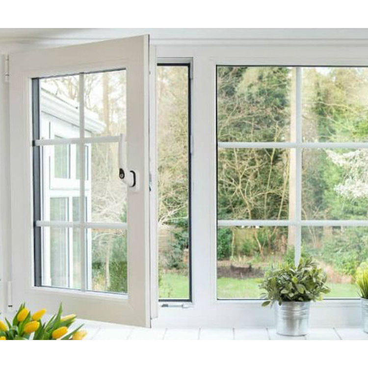 Arched Designs Window Casement Glass PVC Windows Hot Insulation Waterproof Lattice Grid Window