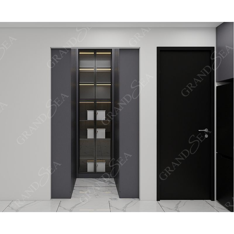 Modern Luxury Wall Hanging Unit Cabinet French Aluminium Glass Door Kitchen Cupboard Set Cabinets