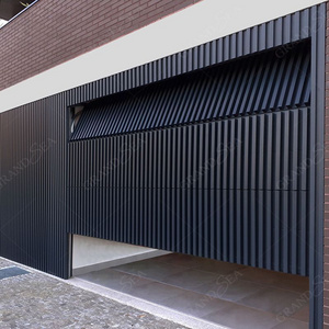 Modern Vertical Bi Folding Tilt Up Deco Batten Garage Doors Slatted Aluminium Flush Mount Sectional Garage Door