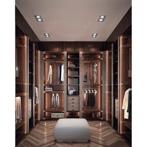 Aluminum Walldrope Wardrobe Bedroom Closet Wooden Portable Melamine Wardrobe Cabinet With Gold Handle