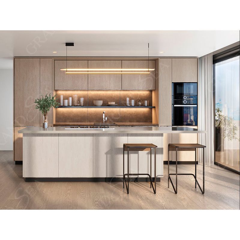 Kitchen Furniture Design Wood Veneer Kitchen Cabinet For Wholesales