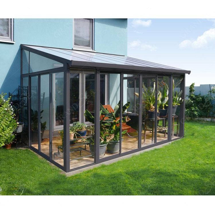 Factory Insulation Glass Aluminum Frame Sunroom For Swimming Pool Houses Green Tempered Glass Aluminium Profile