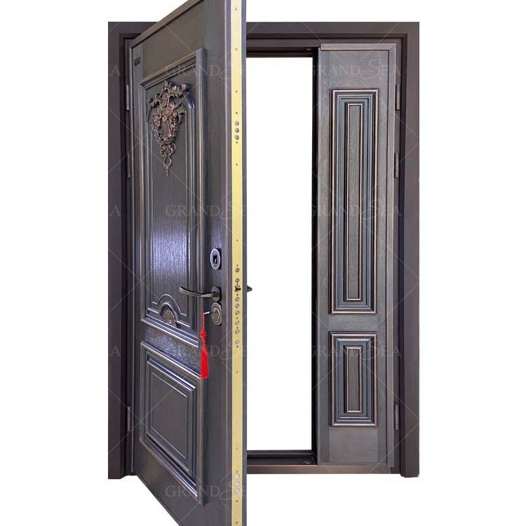 Best quality Factory Casting Aluminum Front Entrance Door Main Door Iron Gate Design Luxury Security One and Half Door