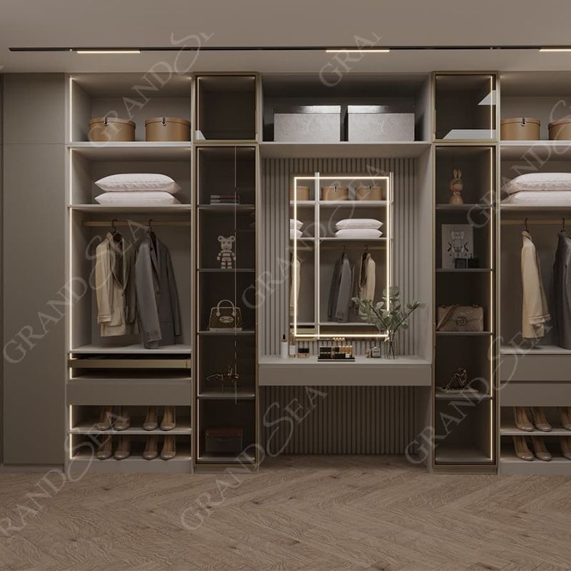 New Design Custom Wooden Walk In Bedroom Wardrobe Closet