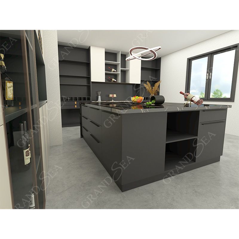 High Gloss UV Lacquer Island Kitchen Unit Cabinet Designs Wall Kitchen Cabinets