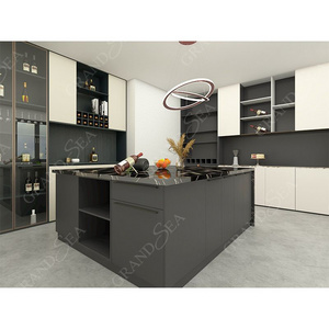 High Gloss UV Lacquer Island Kitchen Unit Cabinet Designs Wall Kitchen Cabinets