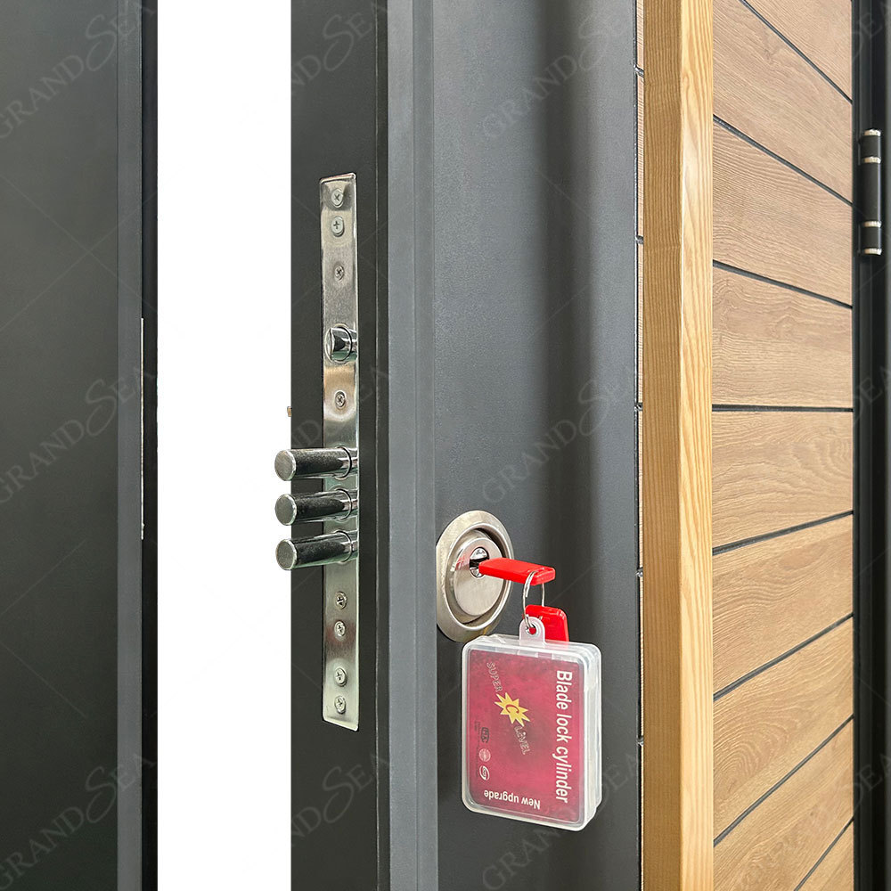 Best Quality Classic Design New Products Aluminum Composite Frame Front Entrance Security Armored Steel Double Door