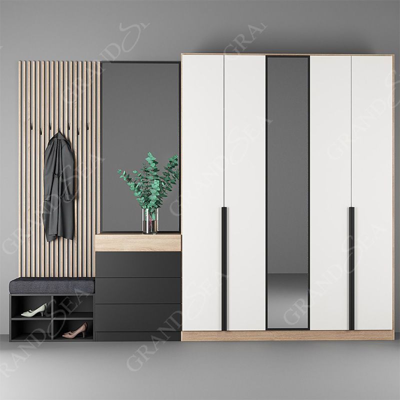 Latest Modern Simple 4 Door Designs Wooden Bedroom Cabinet Sliding Wardrobe