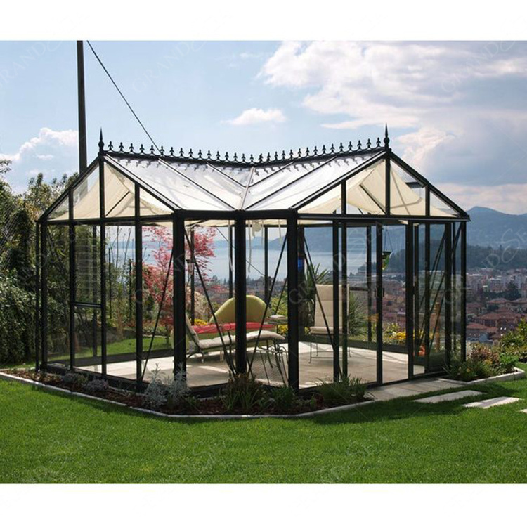 Custom classic house glass window sunrooms glass houses aluminium outdoor glass garden room