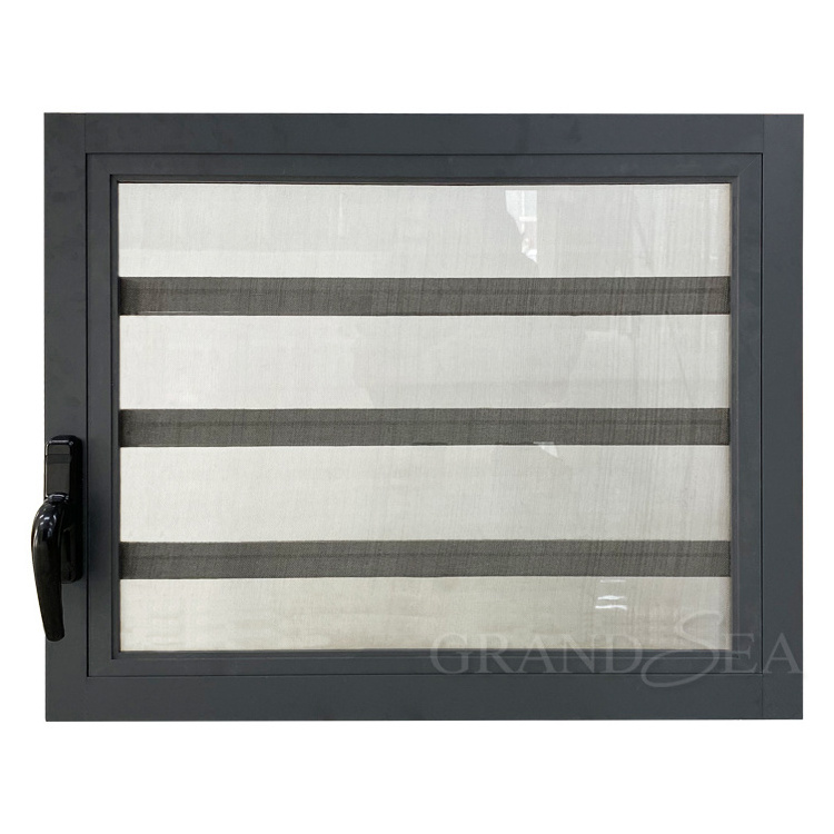 Factory wholesale electric blinds for window manual ventilation glass aluminium automatic motorized louver window  with re