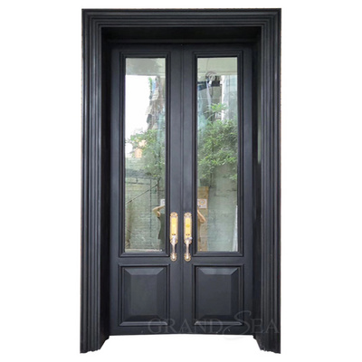 Main entrance security grilled  Fancy Modern Wrought Iron Exterior Door  High Quality Metal Steel Door