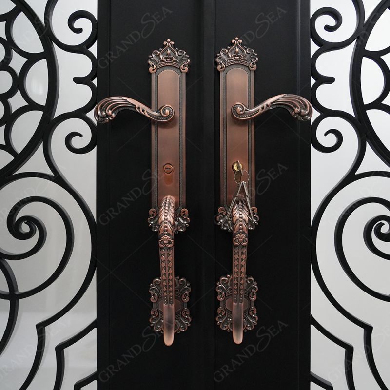 Factory High Quality Simple Security Double Front Main Door Design exterior front doors wrought iron door for