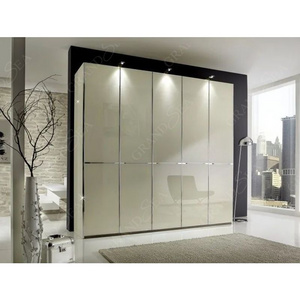 Modern Modular Freestanding Bedroom Closet Wardrobes High Gloss Sliding Door Wardrobe