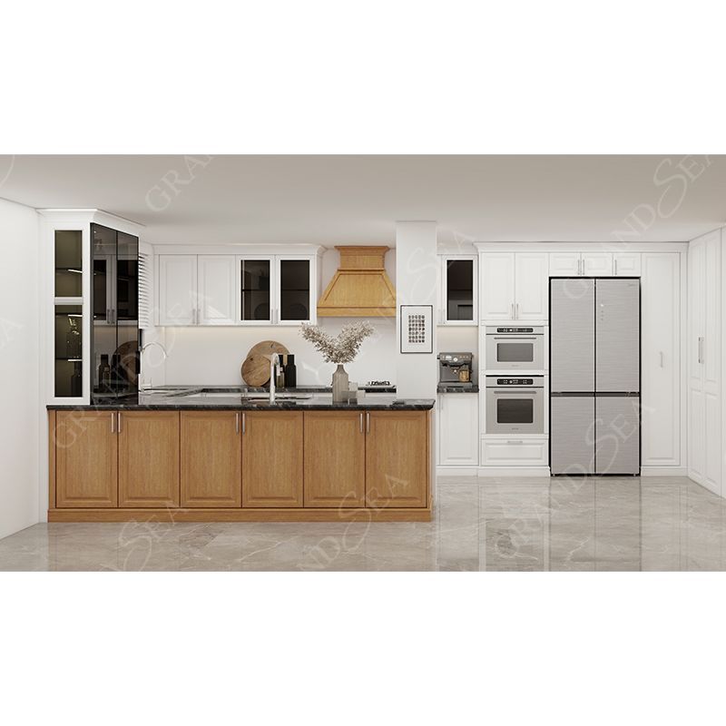 Modern Style Oak Wood Kitchen Cabinets with Factory Direct Competitive Prices Featuring Plywood Carcase Essential Accessories