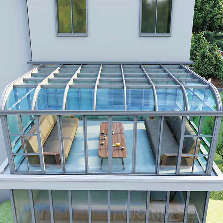 Aluminium custom roof triangle aluminum veranda sunroom sliding glass room for sale