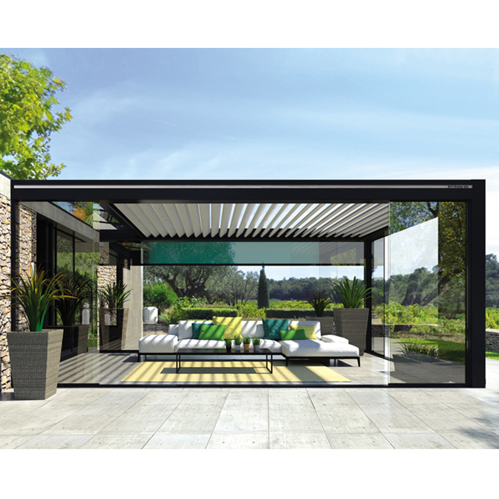 White garden opening prefab pergola 3x4 louver roof motorized pergola shade retractable pergola canopy