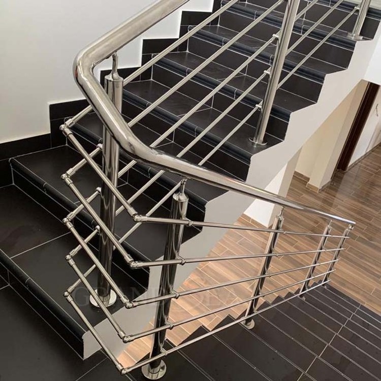 Latest Design Beautiful Modern Black Metal Deck Stairs Terrace Aluminum Balcony metal deck railing