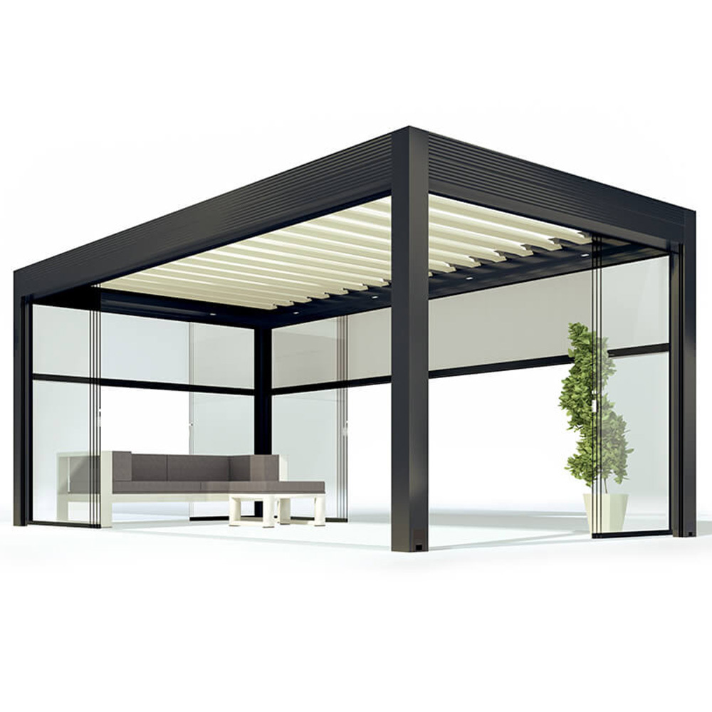 White garden opening prefab pergola 3x4 louver roof motorized pergola shade retractable pergola canopy