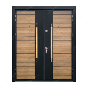 Best Quality Classic Design New Products Aluminum Composite Frame Front Entrance Security Armored Steel Double Door