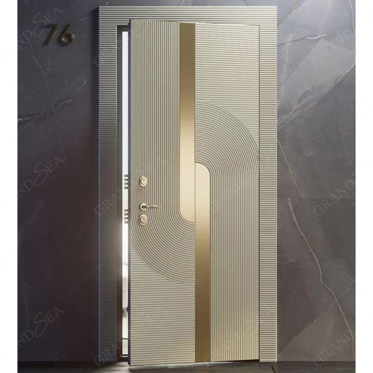 2022 new design customize luxury cast aluminium hotel door for bedroom residential exterior steel security door