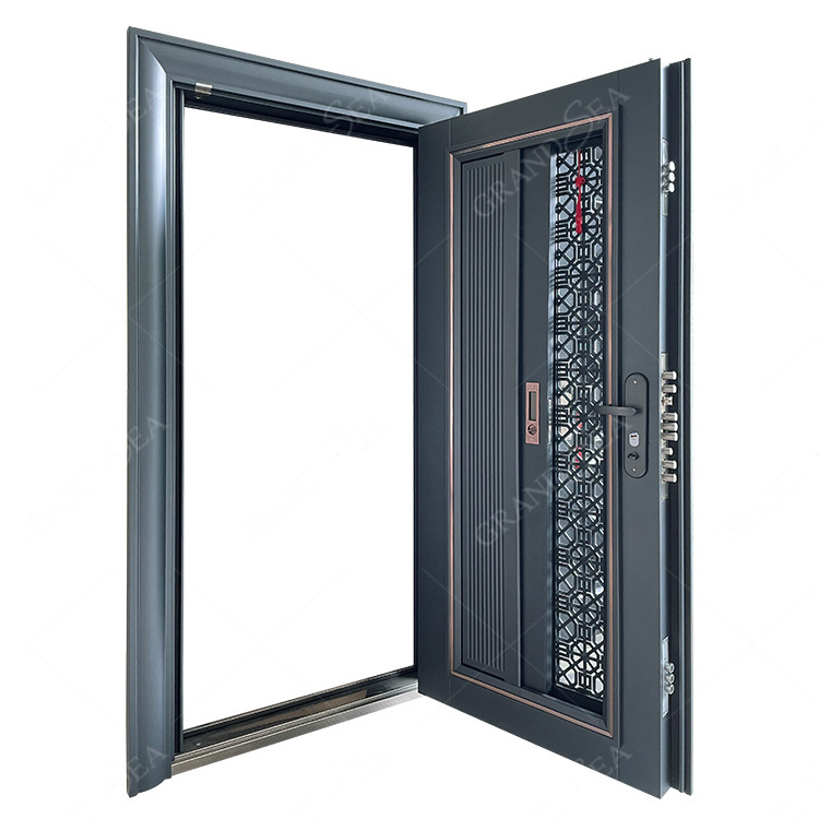 European Steel Panel Security Metal Door Indoor Swing Door Removable Frame Multi-Panel Steel Panel Door