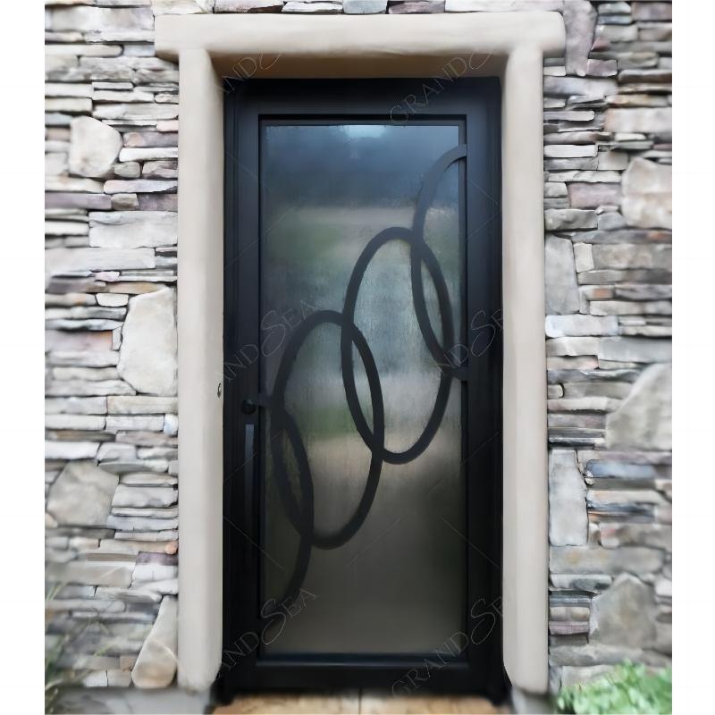 Top Grade Cheap High Quality Wrought Iron Hollow Design Entrance Security Door Garden Double Opening Iron Gate Home