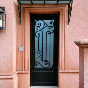 Exquisite Luxury Custom Residential Entrance Cast Iron Security Anti-Theft Door Smart Lock Home Wrought Iron Door