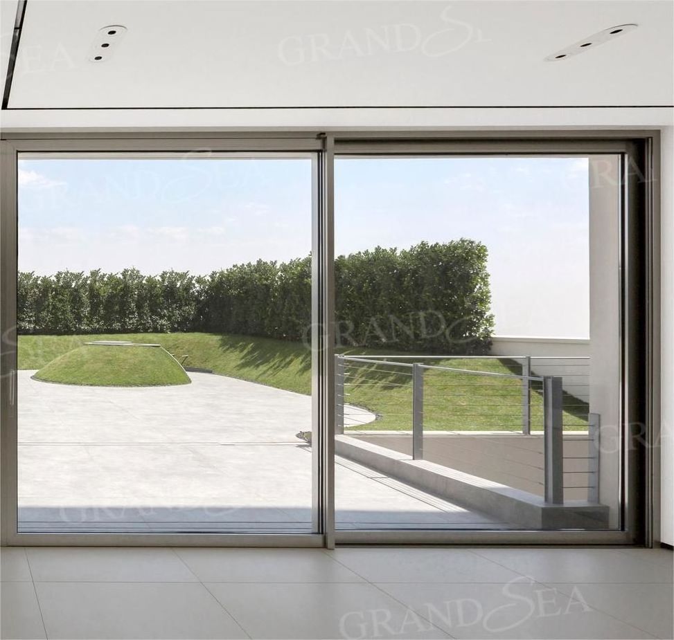 Multi-Panel Aluminum Profile Frame Tempered Glass Sliding Balcony Door Hurricane Resistant High Quality Design