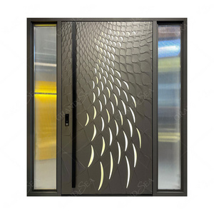 Grandsea New Design Exterior Metal Carving Modern Security Anti-Theft Entry Door Modern Pivot Door