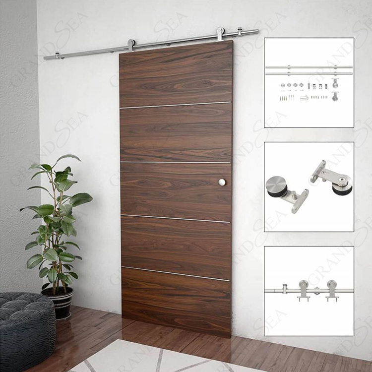 Grandsea Australian Commercial Residential Interior Bathroom Partition Sliding Door Suspended Wooden Door Waterproof Barn Door