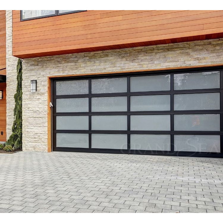 Grandsea New Design Remote Control Aluminum Alloy Glass Lifting Garage Door Electric Automatic Garage Door