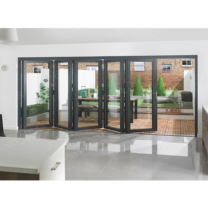 Modern Commercial Residential Interior Multi-Panel With Lock Large Size Balcony Glass Folding Door Accordion Design Glass Door