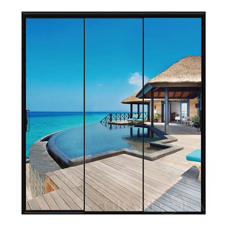 Grandsea Premium Silent Sliding BIg Glass Door High Quality Metal Frame Sliding Glass Door Modern Patio Style