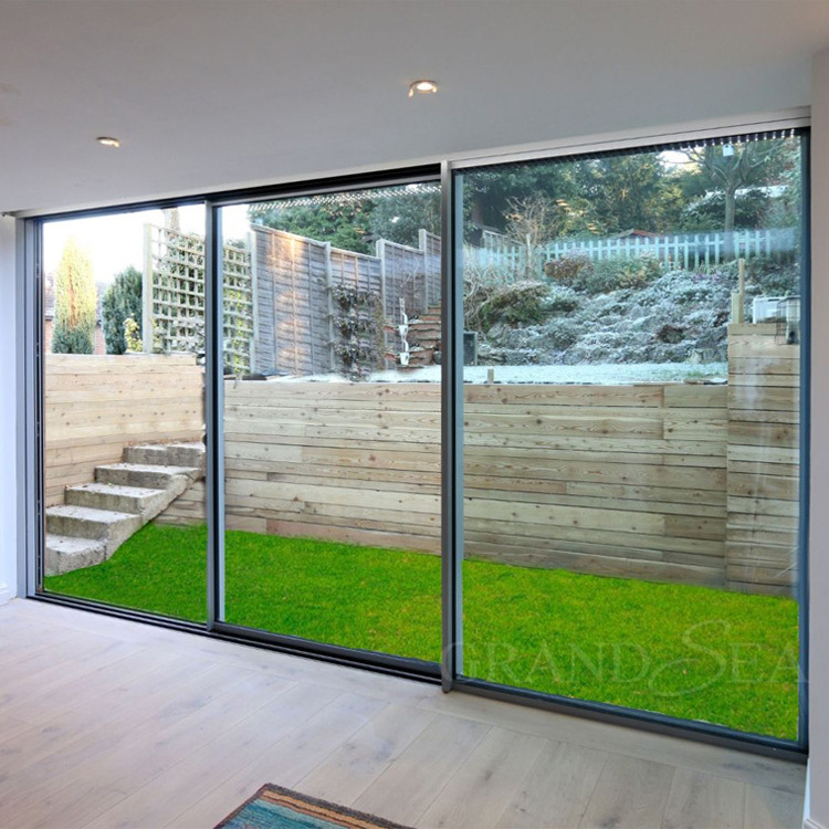 Grandsea Premium Silent Sliding BIg Glass Door High Quality Metal Frame Sliding Glass Door Modern Patio Style