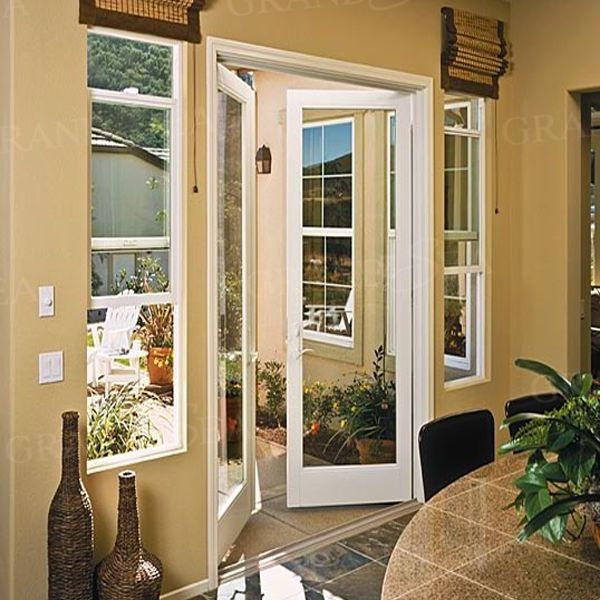 French Store Exterior Entry Swinging Glass Door Custom Tempered Glass Panel With Code Lock