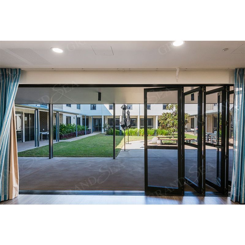 Guangdong Factory Customized High Quality Indoor Folding Glass Door Aluminum Frame Accordion Tempered Glass Door