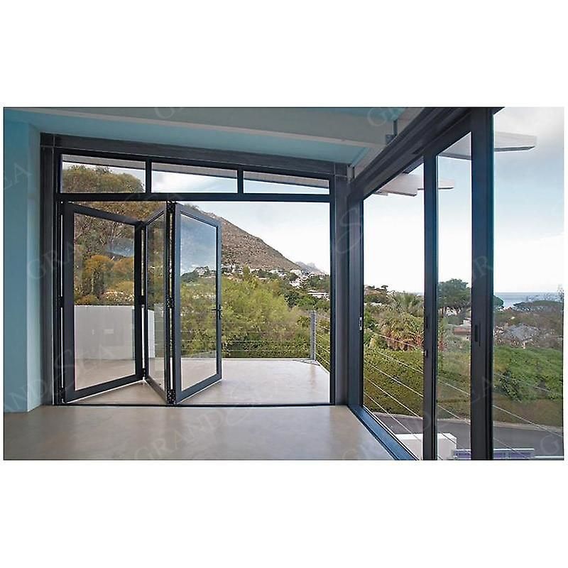 Guangdong Factory Customized High Quality Indoor Folding Glass Door Aluminum Frame Accordion Tempered Glass Door