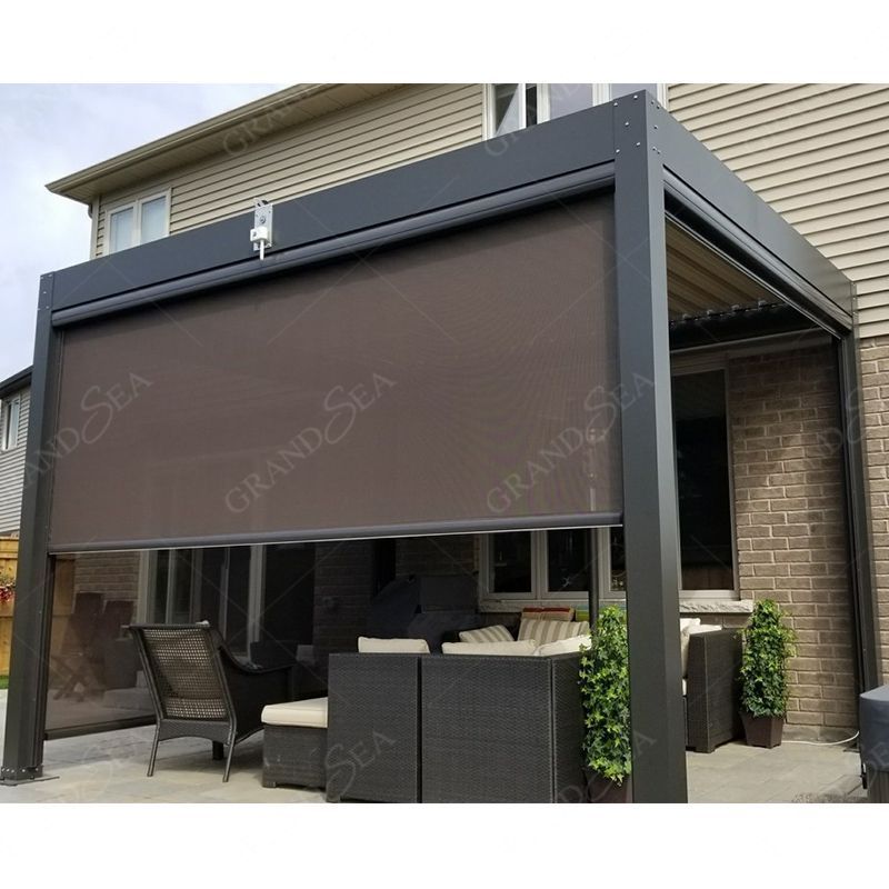 High Quality Custom Villa Wall Mounted Gazebo Garden Pergola Modern Aluminum Enclosed Outdoor Roof Gazebo