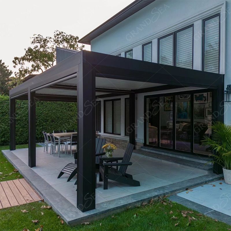 Factory Customized Outdoor Garden Roof Aluminum Gazebo With Retractable Zipper Screen Outdoor Folding Aluminum Pergola