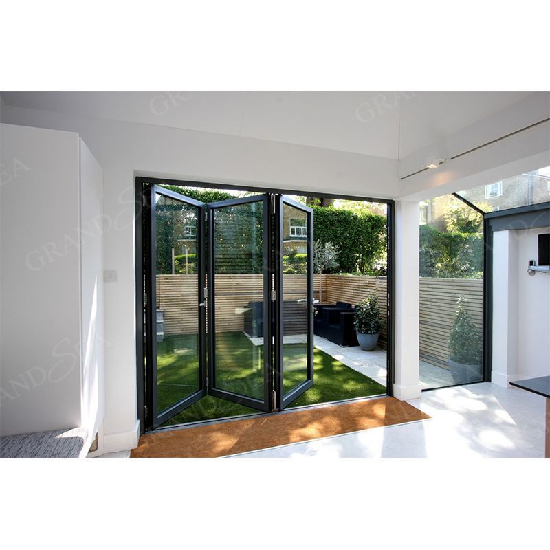 Modern Commercial Residential Interior Multi-Panel With Lock Large Size Balcony Glass Folding Door Accordion Design Glass Door